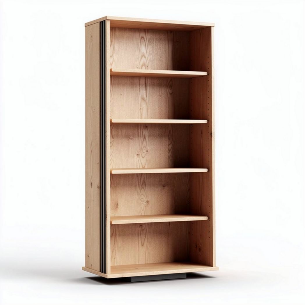 Wooden bookshelf with five shelves for storage and display 80 x 30 x 180cm