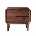 Wooden nightstand with two drawers and smooth finish 45 x 40 x 35cm