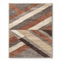 Abstract geometric area rug in brown shades 120 x 160 x 1cm