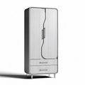 White storage cabinet with single door and drawer 40 x 40 x 180cm