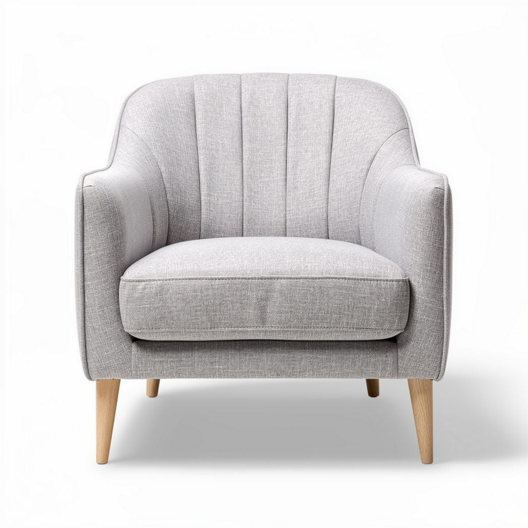 Fabric armchair with removable cushion in light beige color 80 x 90 x 100cm