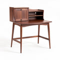 Wooden writing desk with storage compartment and shelves 100 x 50 x 75cm