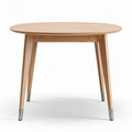Round wooden dining table with metal legs 80 x 80 x 75cm natural finish