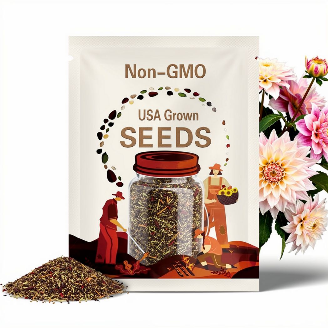 Caf¨¦ au Lait Royal Dahlia Seeds-Pollinator Friendly- Open Pollinated - Heirloom - Flower Seeds - Mix Seeds to Plant #D097