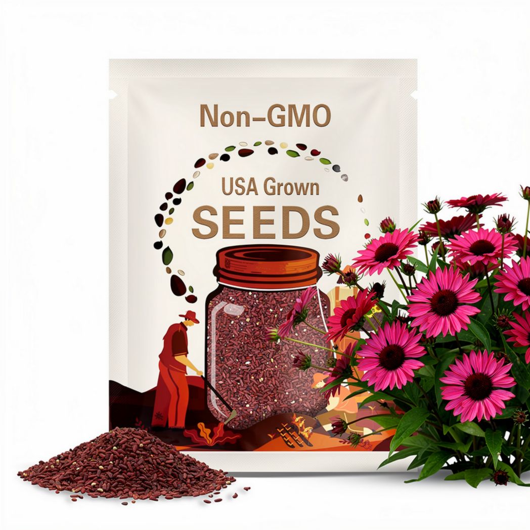 Ruby Star Echinacea Seeds, Coneflower, Medicinal Plants, Flowers, Herbs EC0520