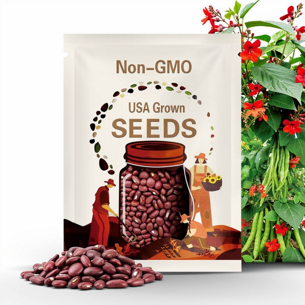 Scarlet Emperor Runner Bean Seeds ¨C 50 Non-GMO Organic British Heirloom