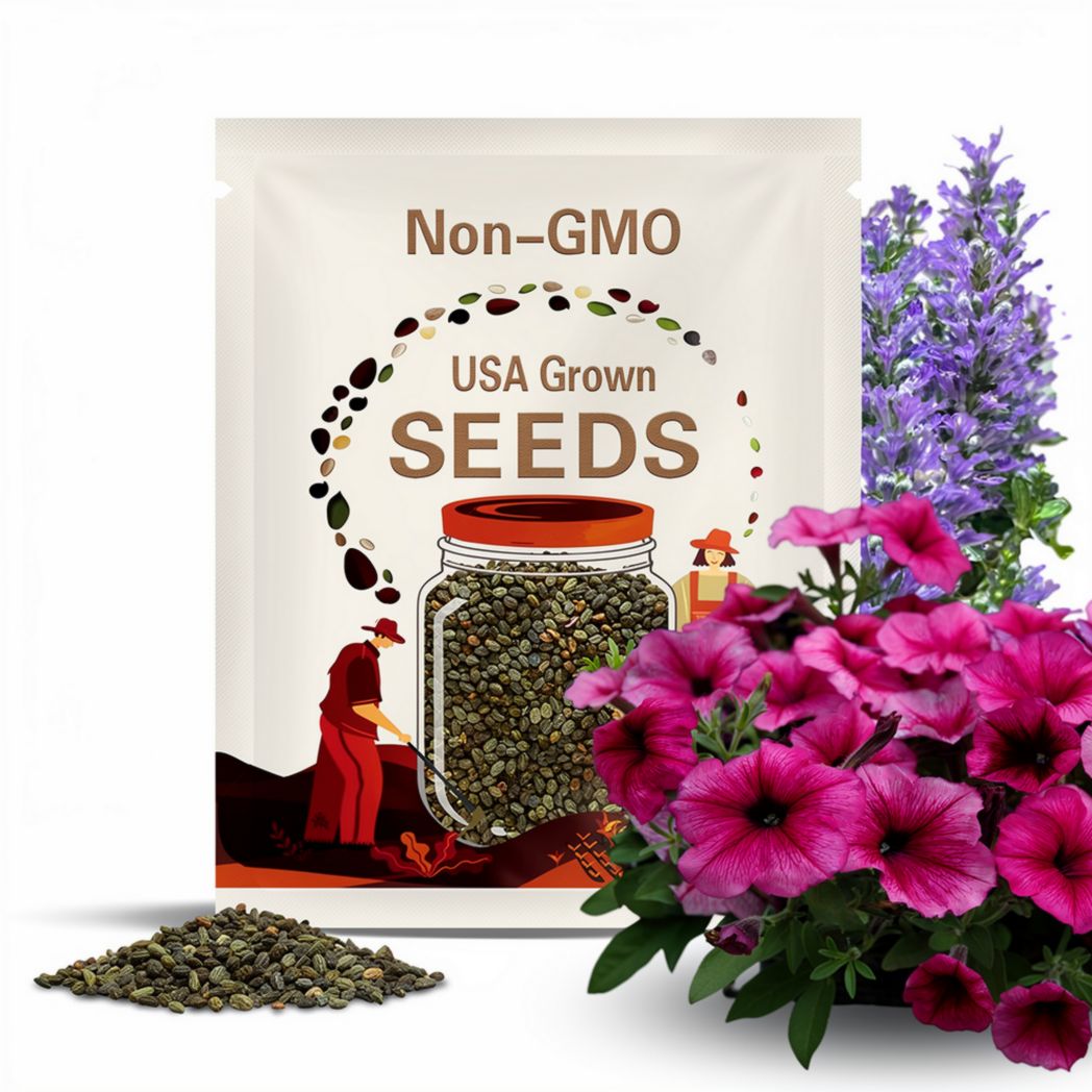 Hurrah Plum Petunia Seeds, Pelleted for easier sowing and germination, Petunia Hybrida PE6925P
