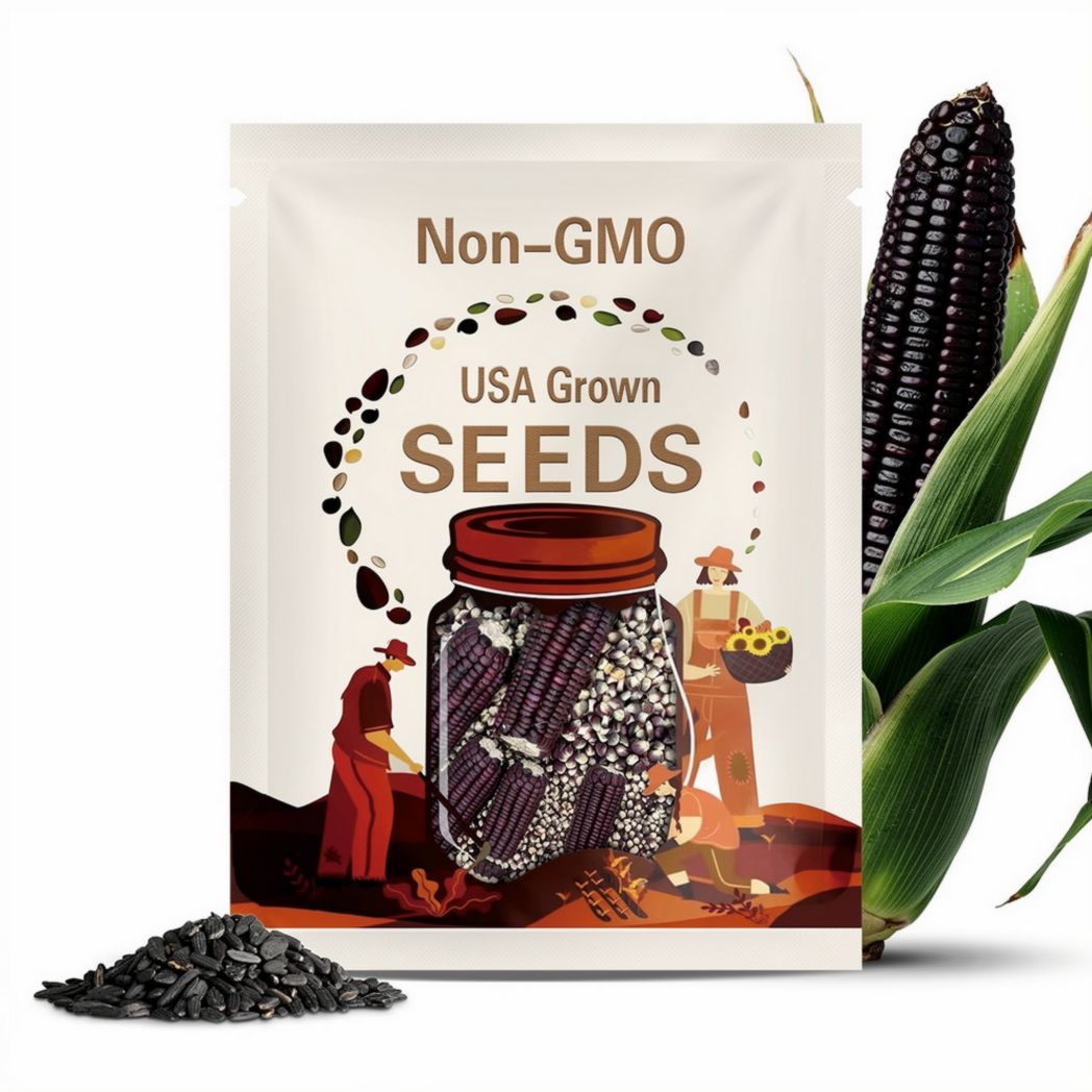 Black organic sticky corn seeds, ºÚɫÓлúŴÓñÃ×ÖÖ×ӣ¬30 seeds