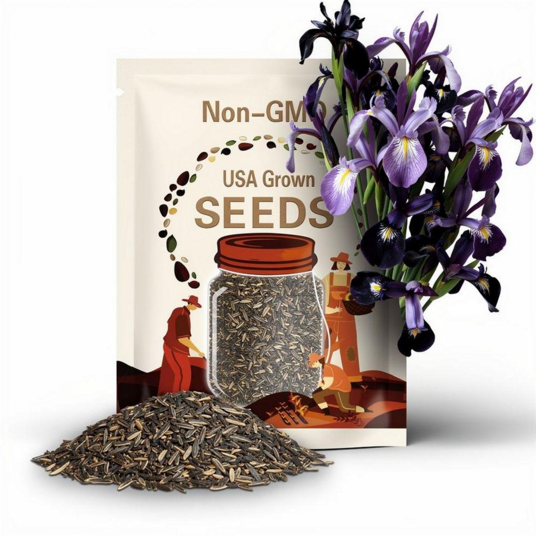 Siberian Iris 30 Seeds: Black Flowered Beauty with Velvety Blooms