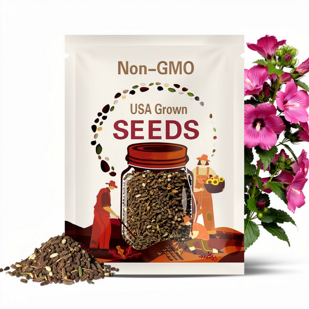 Wild Hibiscus Seeds ¨C 50 Seeds ¨C Non-GMO Tropical Garden Variety for Vibrant Multicolor Blooms